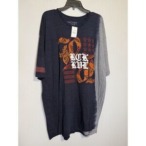 Rock Revival Men's XXXL T-Shirt Black And Orange Graphic Tee New